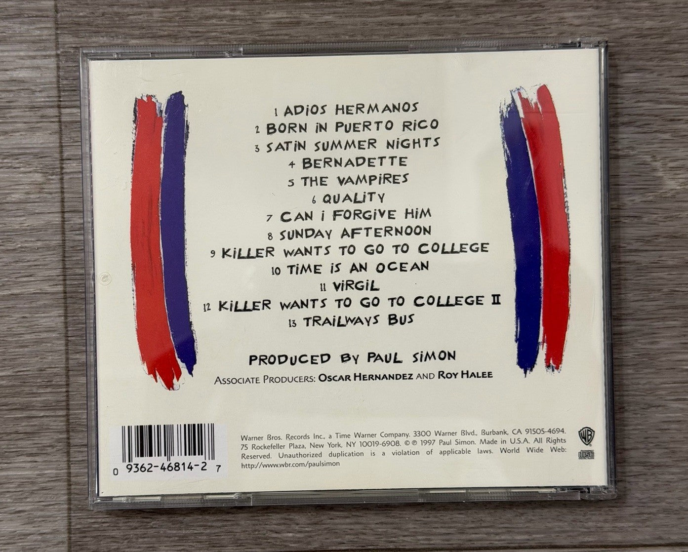 Paul Simon Music CD - Songs from The Capeman Cracked Case