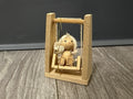 Vintage Wood  Girl on Swing Christmas Ornament 3”