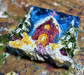 ‘Church In The wild Woods’ New mini oil painting original By Paris Llanso 2x2”