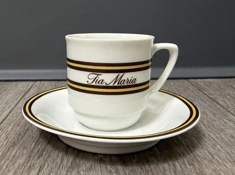 Vintage Tia Maria Resturaunt Demitasse Cup & Saucer Schmidt Porcelana Brazil