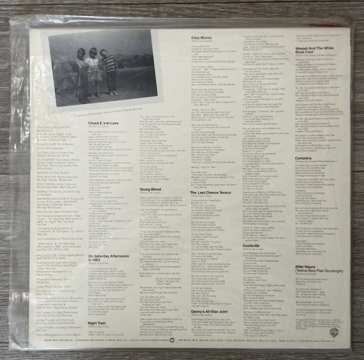 RICKIE LEE JONES - Self Titled (1979) - 12" Vinyl Record LP - GOOD