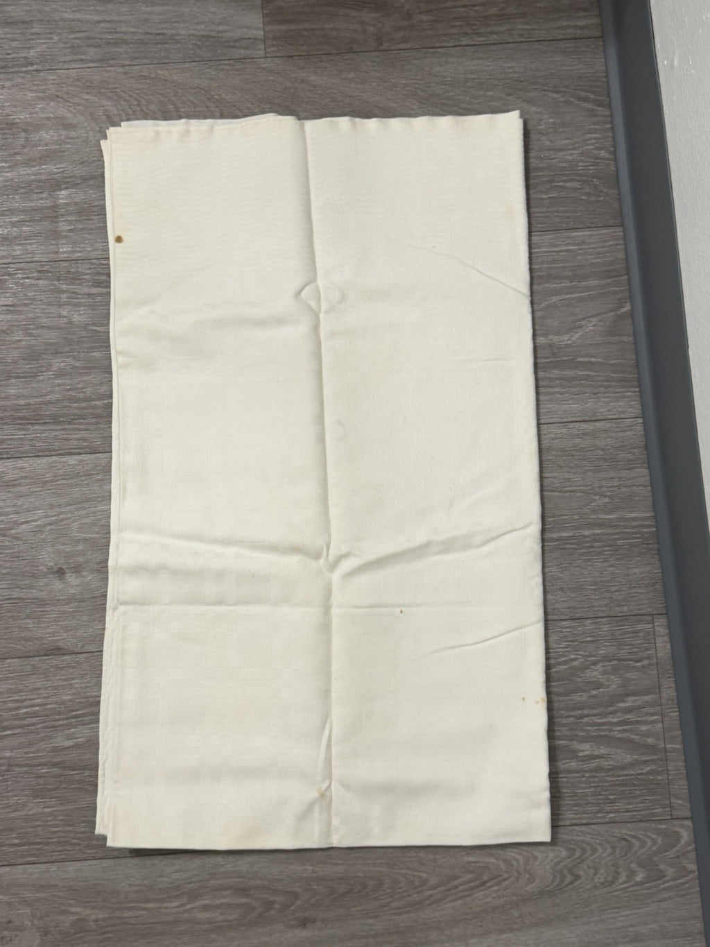 Vintage White Tablecloth 55” X 47” Stained