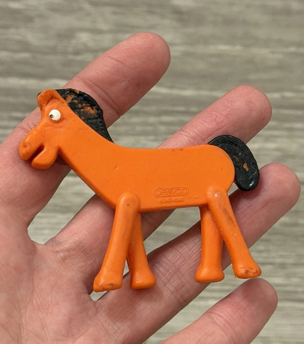 Vintage Prema Toys Gumby POKEY Orange Horse 2.5” Long Super-Flex Figure