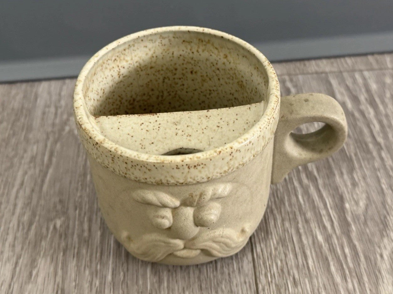 Fitz & Floyd, Stoneware/Pottery, Novelty Mustache Mug/Cup Character Face, 1970's