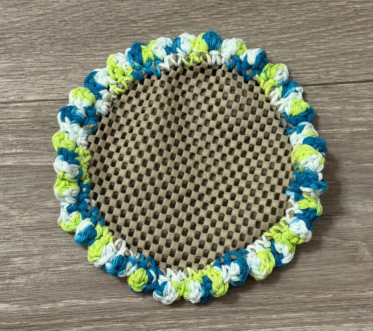 Handmade Crochet Jar Opener Gripper With Crochet Edge Kitchen Accessory Gift 6”