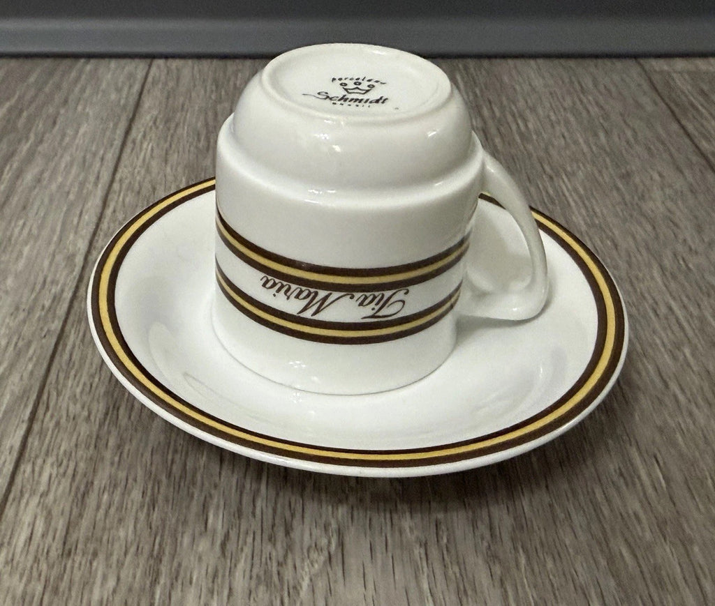 Vintage Tia Maria Resturaunt Demitasse Cup & Saucer Schmidt Porcelana Brazil