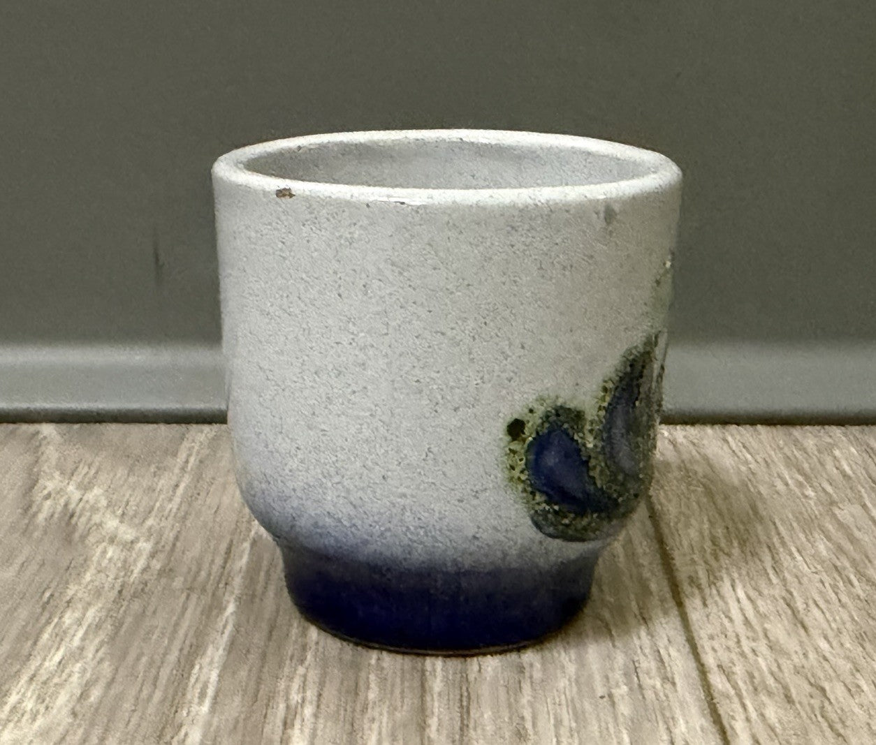 Small Blue Octopus Ceramic Sake / Tea Cup Shot Glass Handheld Decor Handmade