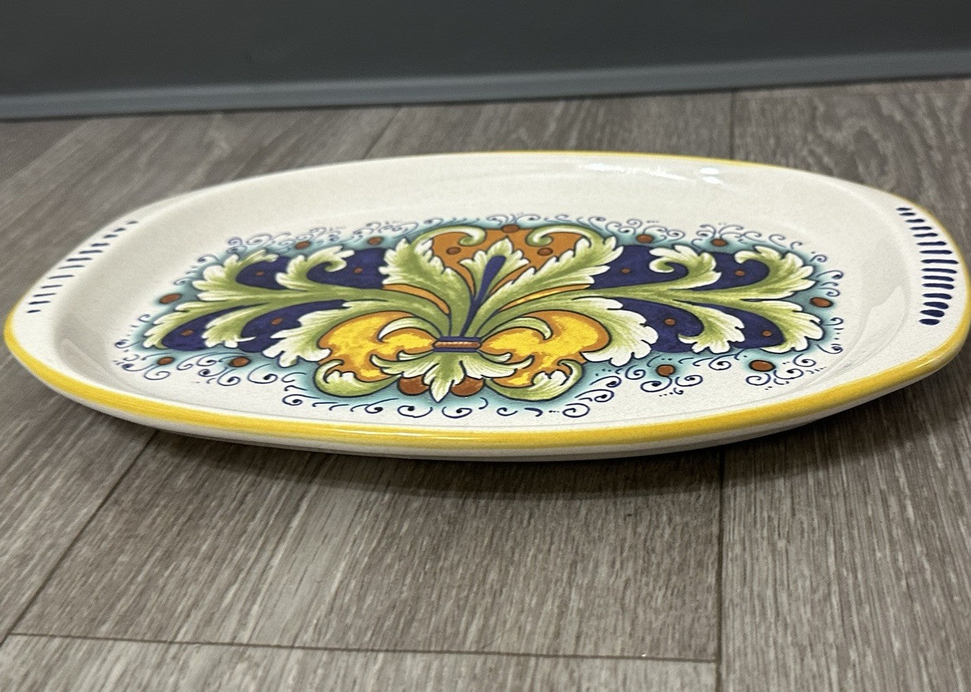 Ceramica Nova Deruta 12 In. Oval Serving Dish-Hand Painted Follia Pattern