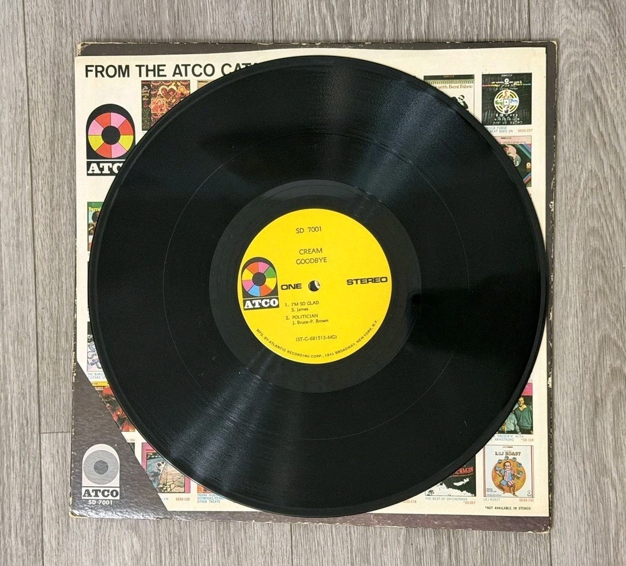 Cream - Goodbye Cream Orig ATCO U.S. pressing (SD‑7001) W/ factory cut‑out