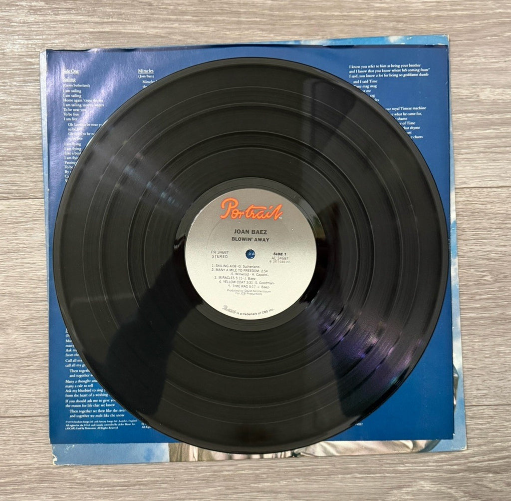 JOAN BAEZ BLOWIN AWAY Promo W/ Art Insert LP~Vinyl VG+