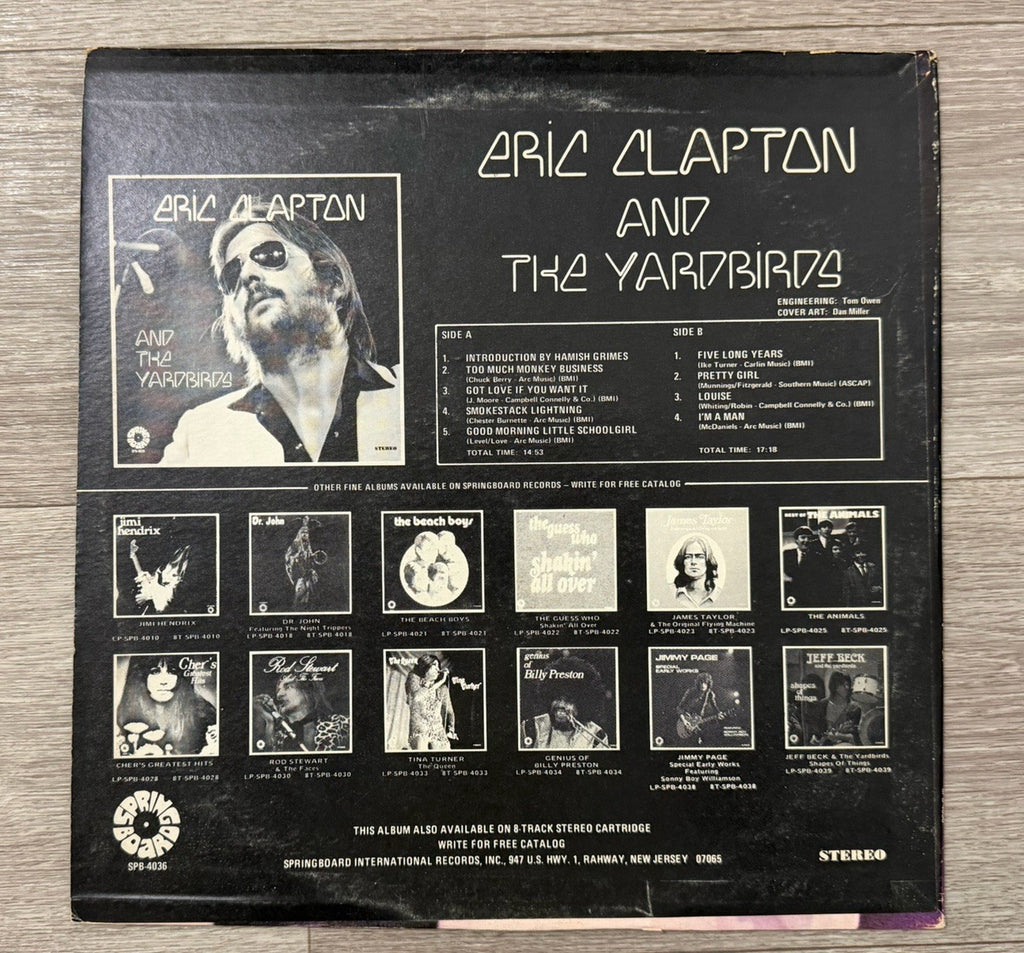 ERIC CLAPTON - And The Yardbirds - 1972 Vinyl 12'' Lp