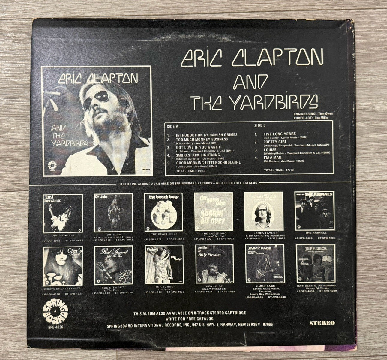 ERIC CLAPTON - And The Yardbirds - 1972 Vinyl 12'' Lp