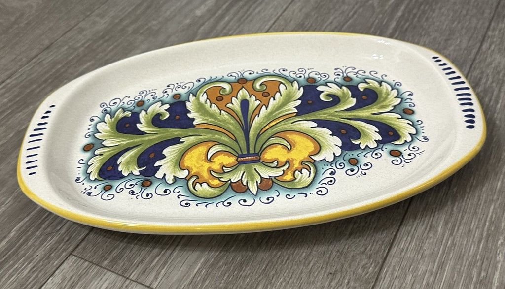 Ceramica Nova Deruta 12 In. Oval Serving Dish-Hand Painted Follia Pattern