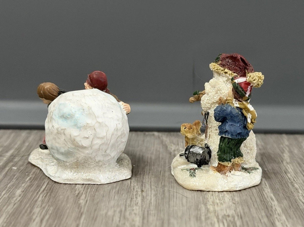 Christmas Village Figurines Lot of  2 Holiday Snow Figures