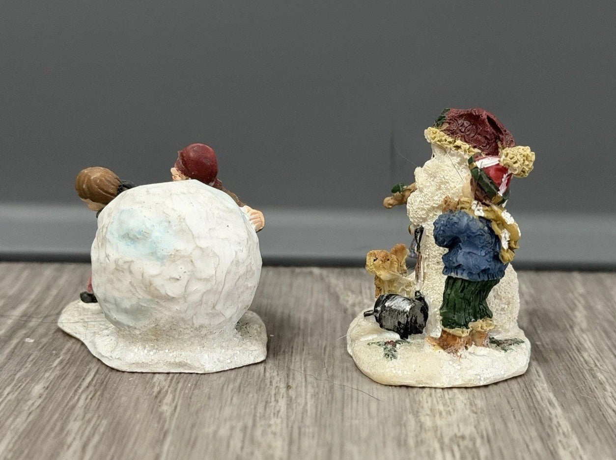 Christmas Village Figurines Lot of  2 Holiday Snow Figures