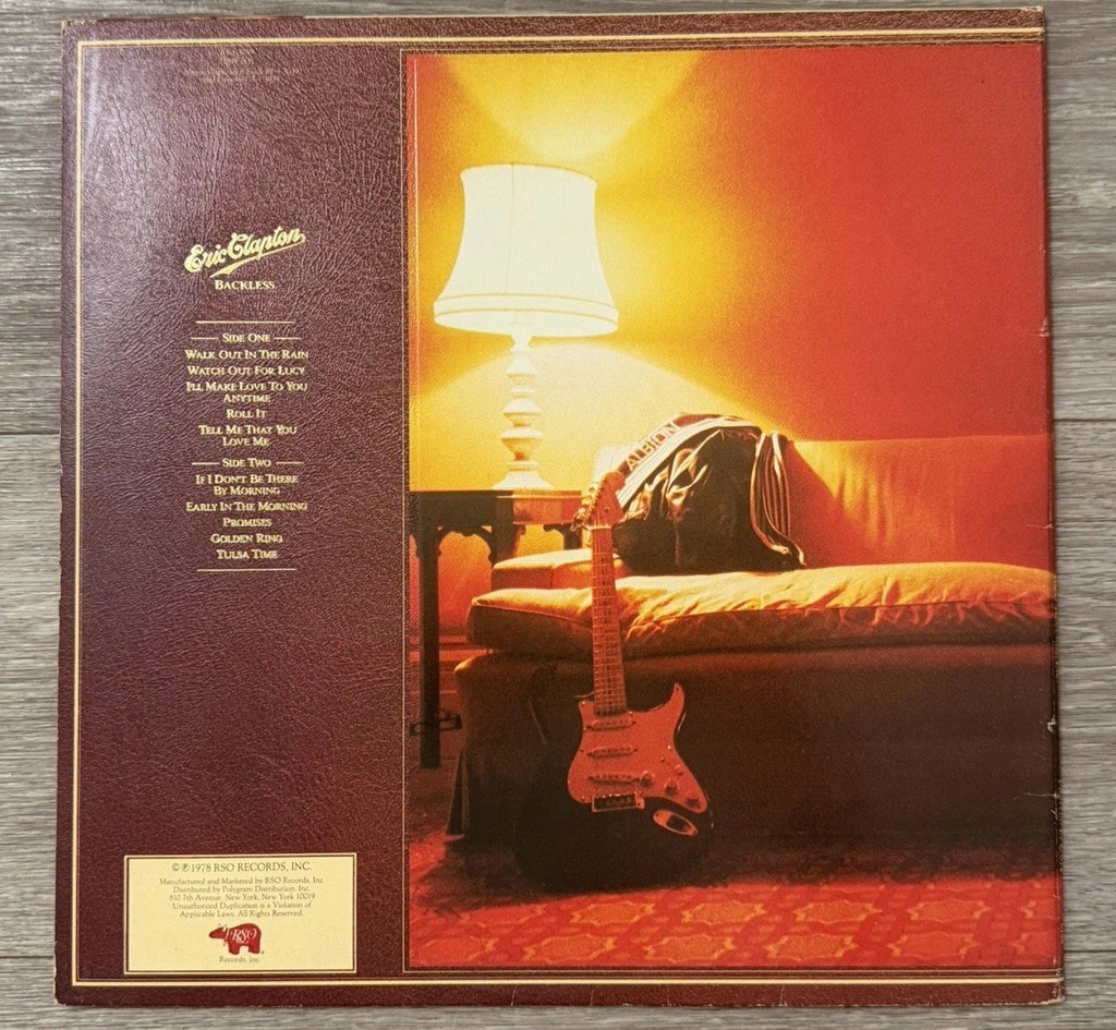 ERIC CLAPTON Backless Rare RSO Press LP Record Vinyl embossed gatefold 1978