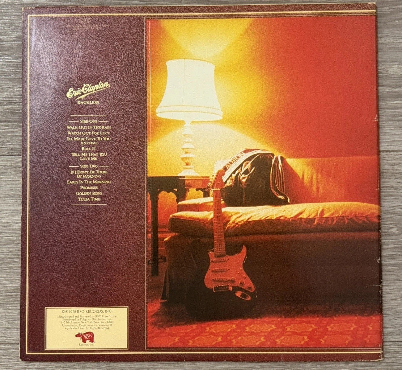 ERIC CLAPTON Backless Rare RSO Press LP Record Vinyl embossed gatefold 1978