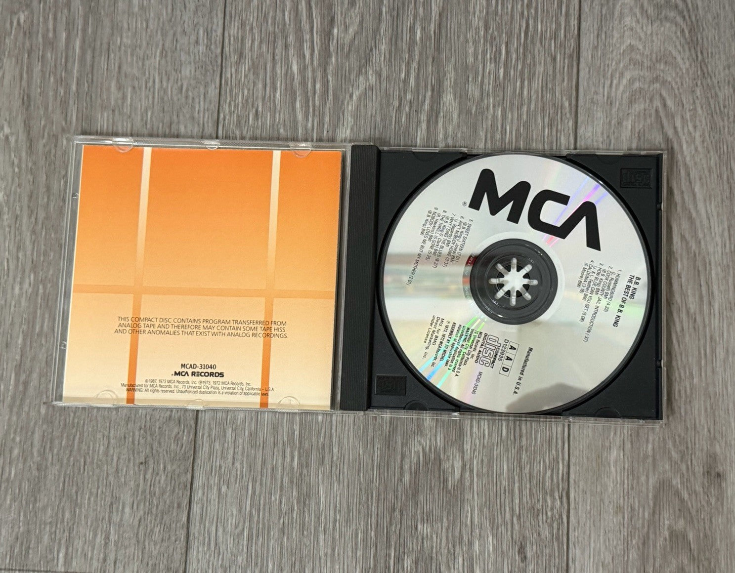 VINTAGE CD The Best of B.B. King MCAD-31040 Contains 9 songs VG+ 1987
