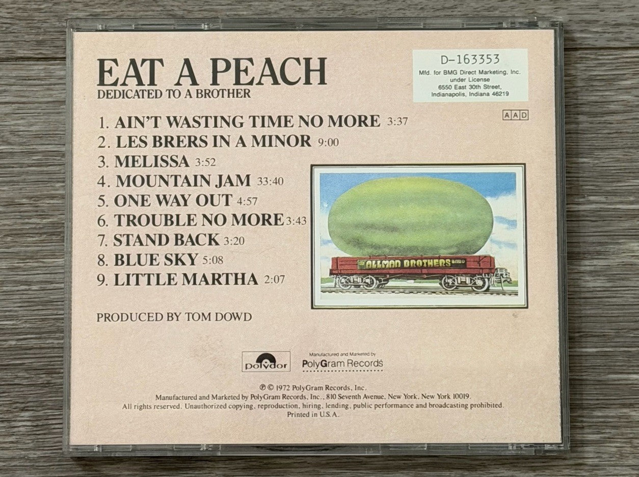 The Allman Brothers Band Eat a Peach Polydor 823 654-2CD Remastered US Rock Blue