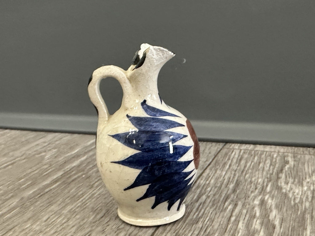 Adorable Vintage Pottery Mini Vase 2.5” Tall Hand Painted - Flower Design