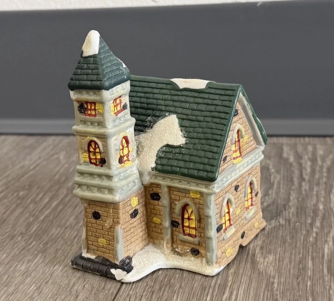 BROKEN- Vintage Small Porcelain Church For Christmas Village