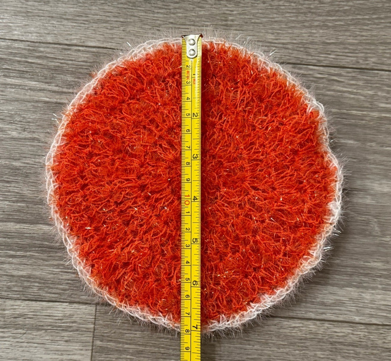 Lrg Double Sided Orange Sparkle Pot Scrubber Scourer Cleaning Pad Scrubby 6.75”