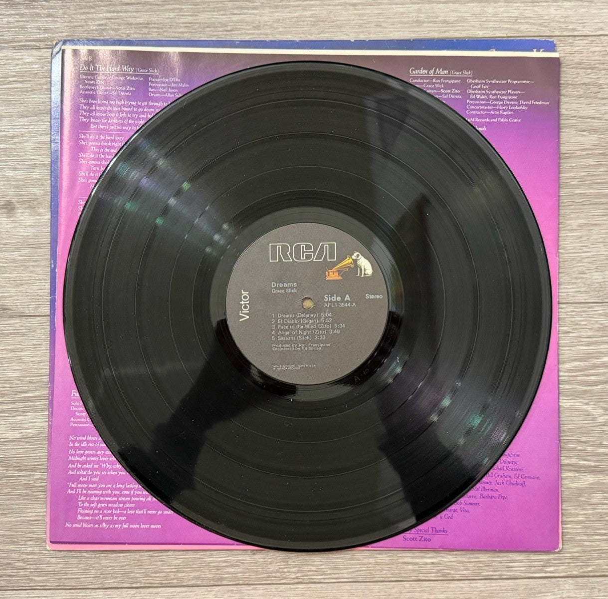 Grace Slick LP “Dreams” 1980 RCA AFL13544 VG+/EXC