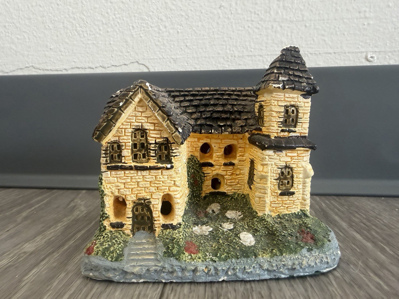 Vintage Lighted House Figurine Made in Taiwan Ceramic Cottage Decor