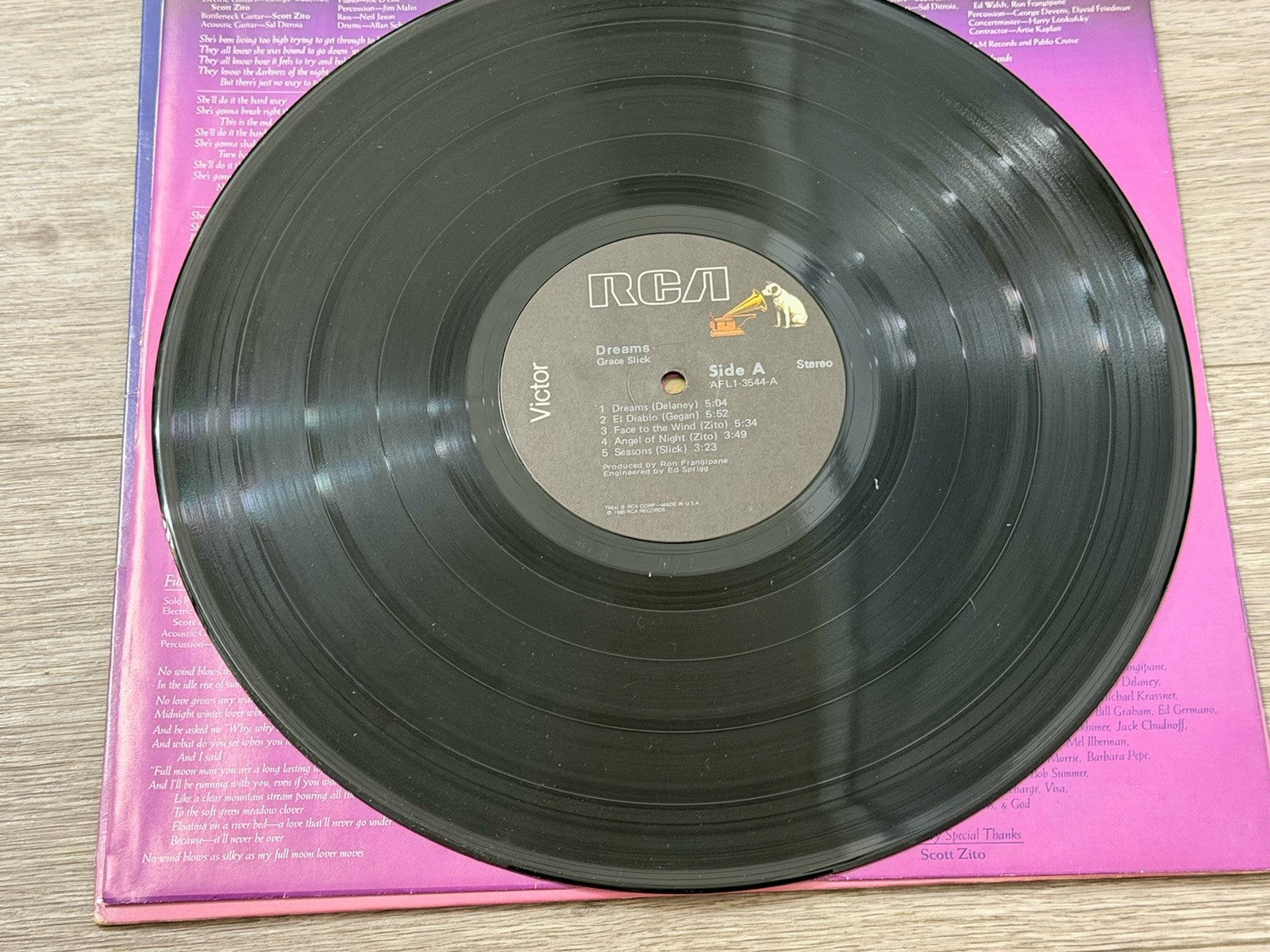 Grace Slick LP “Dreams” 1980 RCA AFL13544 VG+/EXC