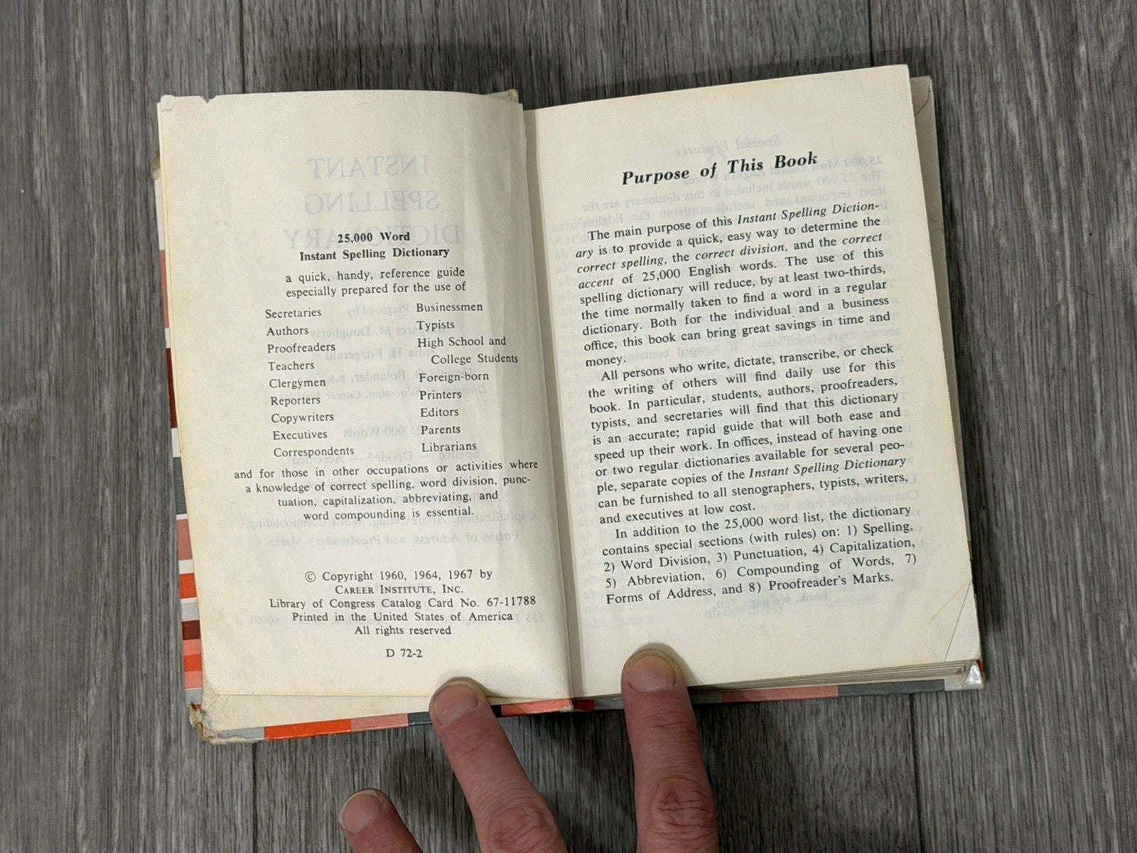 Vintage Instant Spelling Dictionary Book