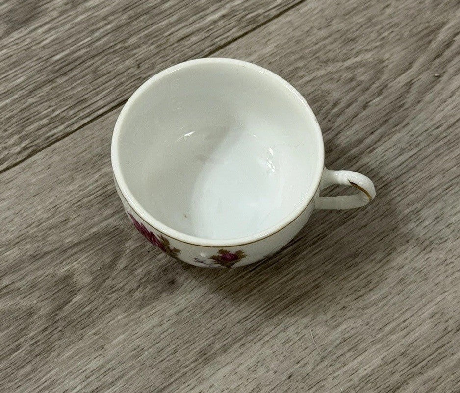 Vintage Small Teacup Moss Rose Design - Cup Only - No Saucer - Made In Japan