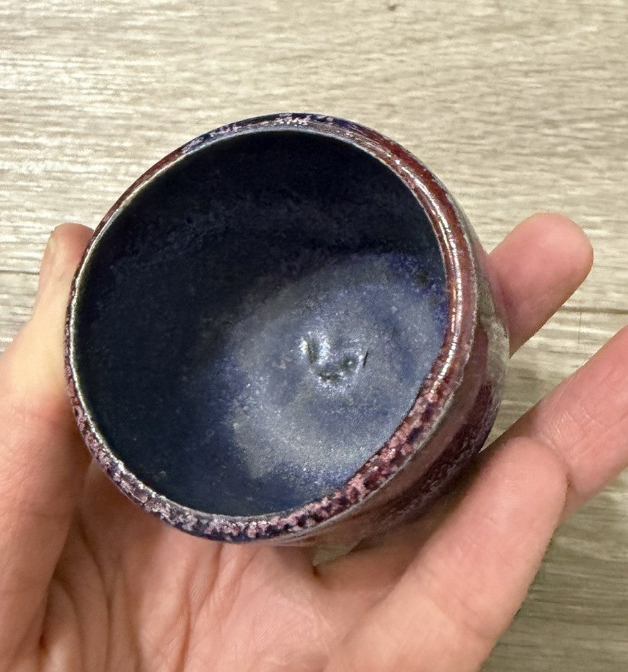 Purple & Blue Gradient Ceramic Sake / Tea Cup Small Handheld Decor