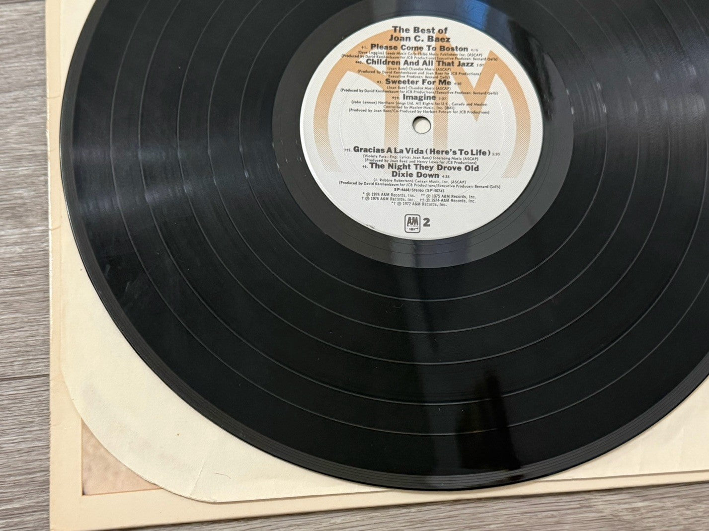 Joan Baez ‎– The Best Of Joan C. Baez Vinyl, LP 1977 A&M Records ‎– SP-4668