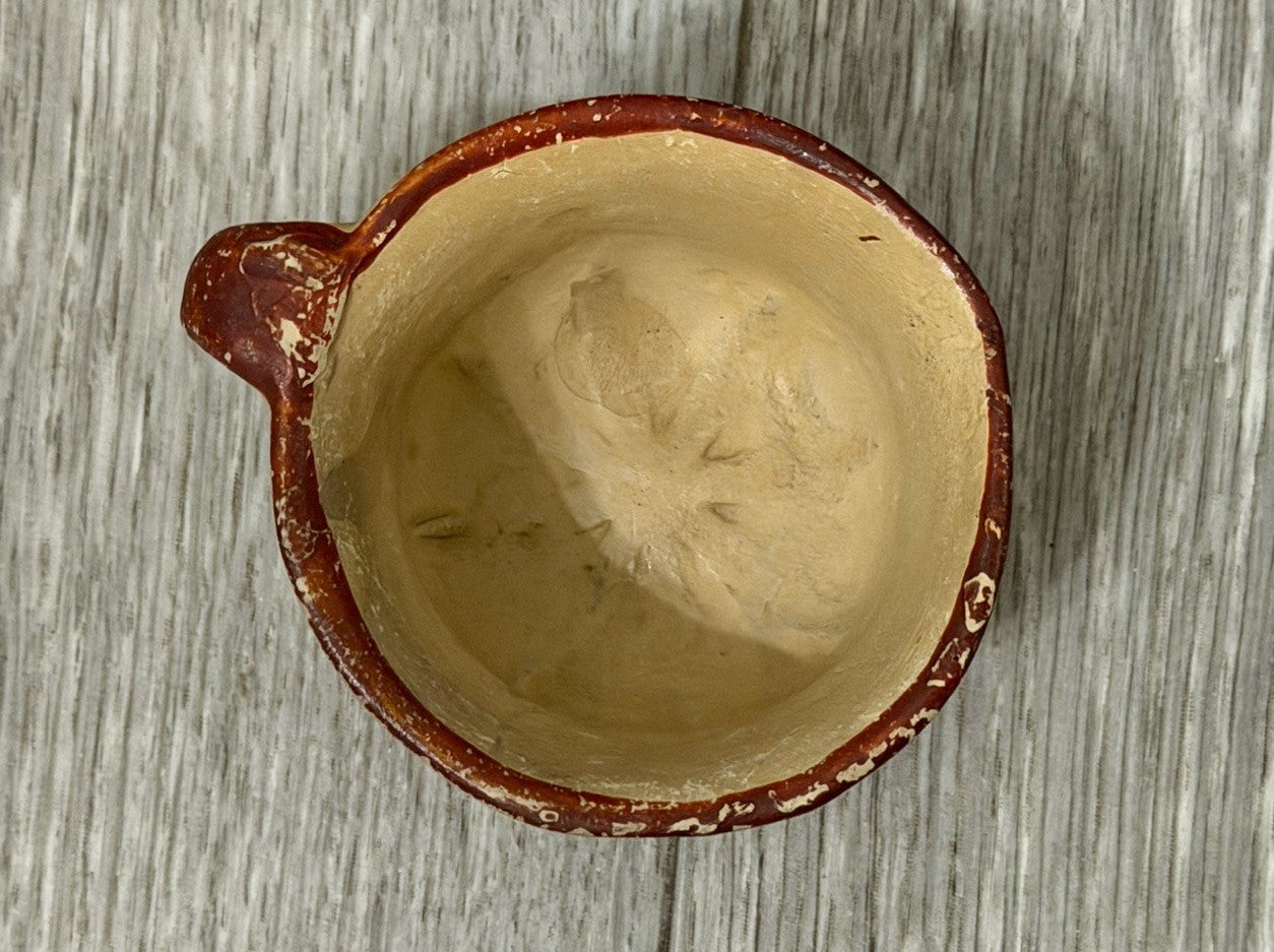 Vintage Mexican Cup Handmade Pottery Small Size 1.25” Tall X 2.25” Diameter