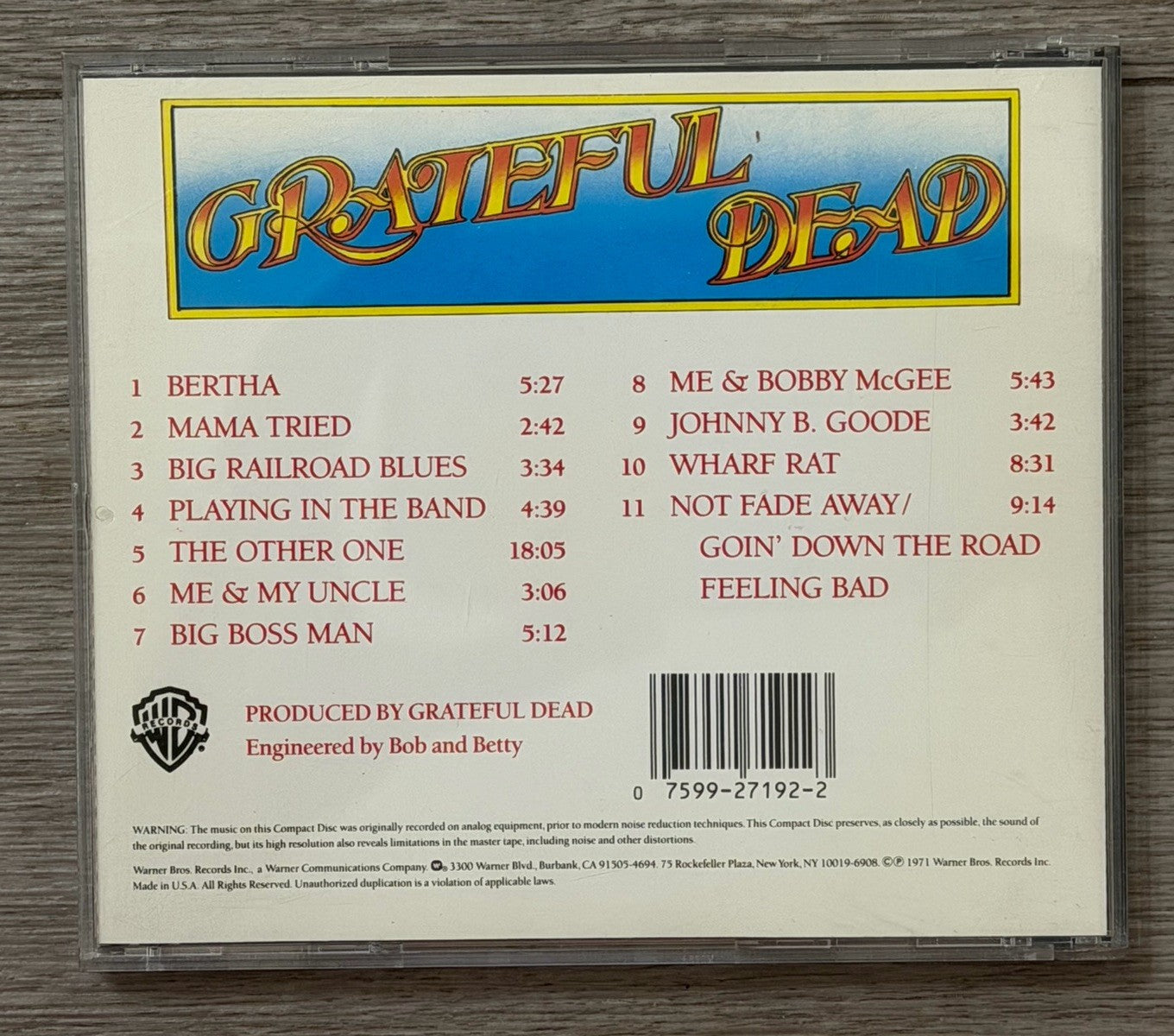 Grateful Dead by Grateful Dead (CD, Jul-1987, Warner Bros.)