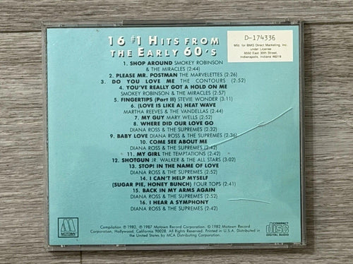 16 #1 HITS FROM THE EARLY 60's Supremes Temptations CD Cracked Case
