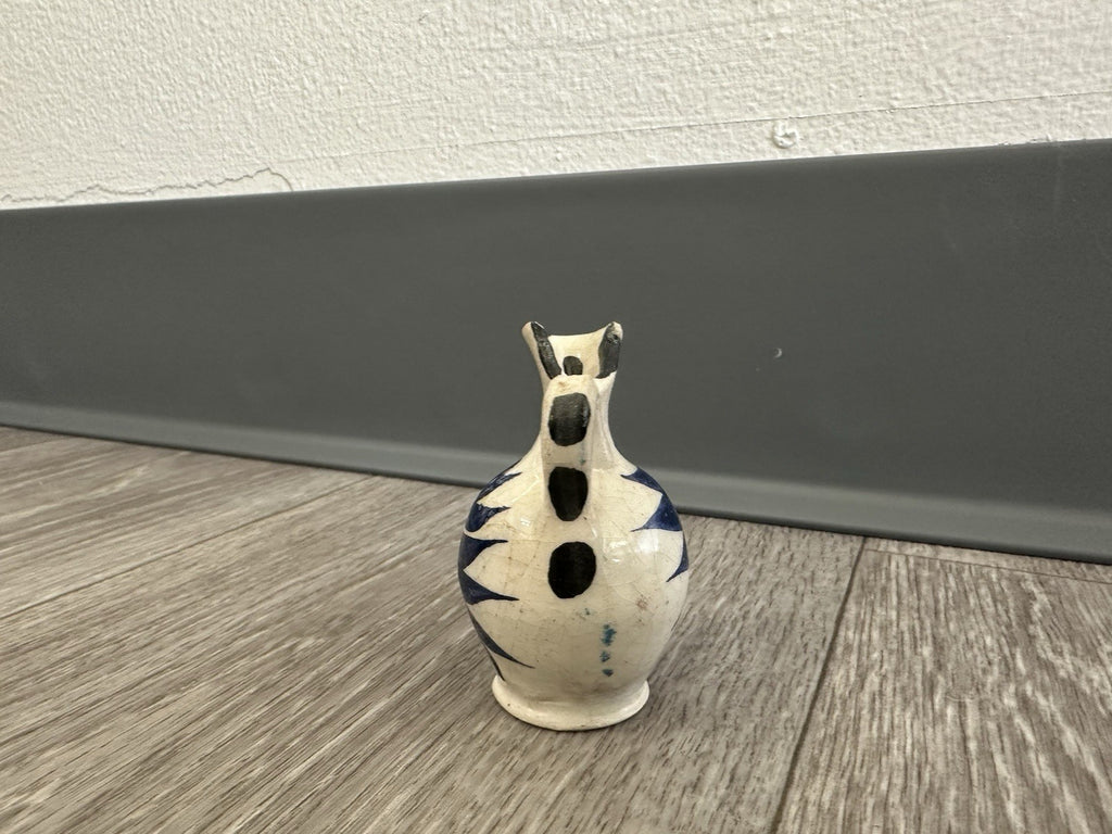 Adorable Vintage Pottery Mini Vase 2.5” Tall Hand Painted - Flower Design
