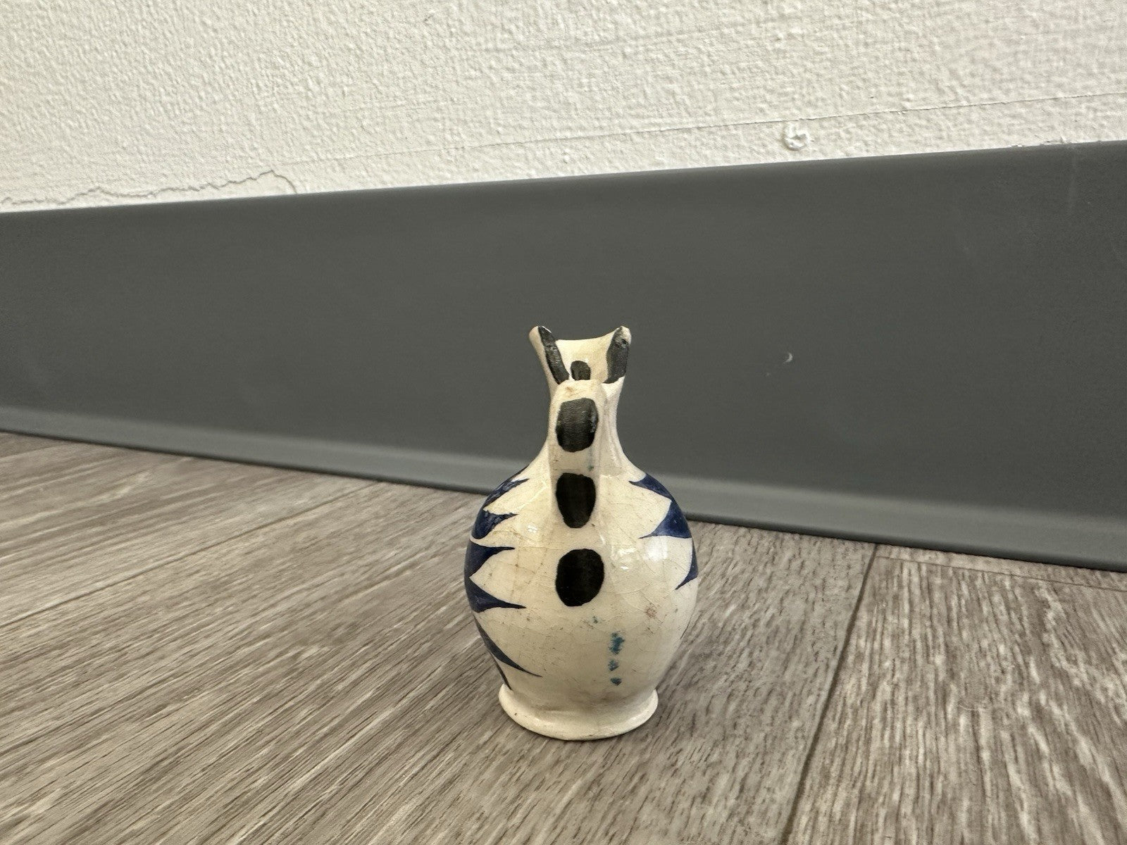 Adorable Vintage Pottery Mini Vase 2.5” Tall Hand Painted - Flower Design