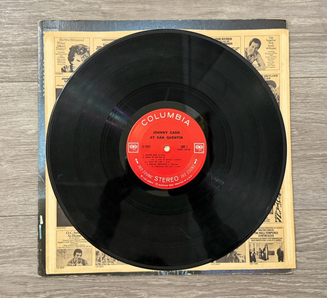 Johnny Cash at San Quentin Columbia CS 9827 Vinyl Album LP