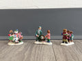 Vintage Christmas Village Gingerbread People Winter Figurines / Lot of 3 Figures