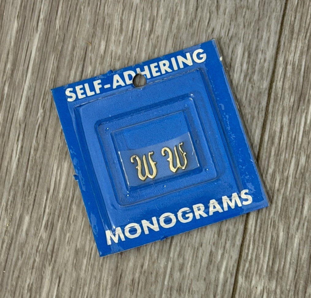 NEW Vintage Self Adhering Monograms Letter W Hallmark Monogram Company Craft
