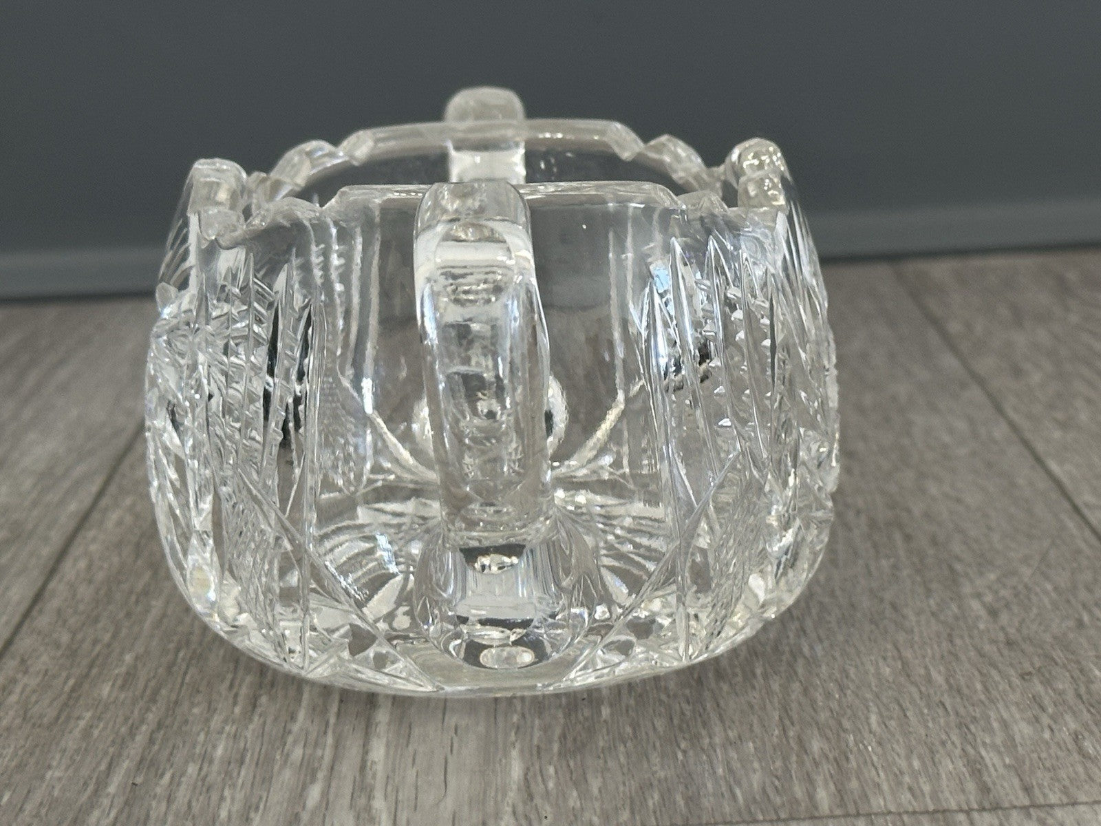 Mid Century Molded Glass Sugar bowl - Fire Polished ABP Style No Seems Starburst