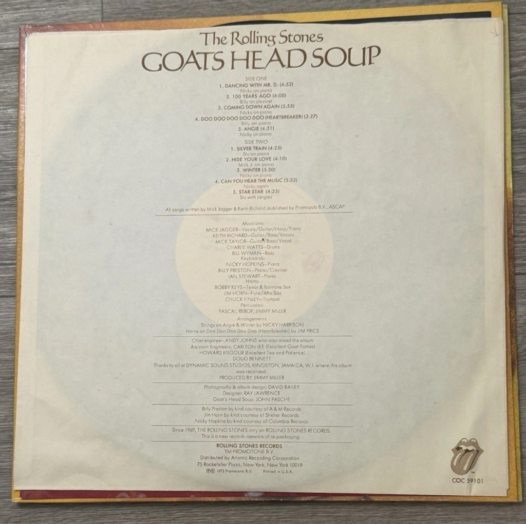 VTG 1973 The Rolling Stones Goat's Head Soup LP Record VG+/VG Insert Included