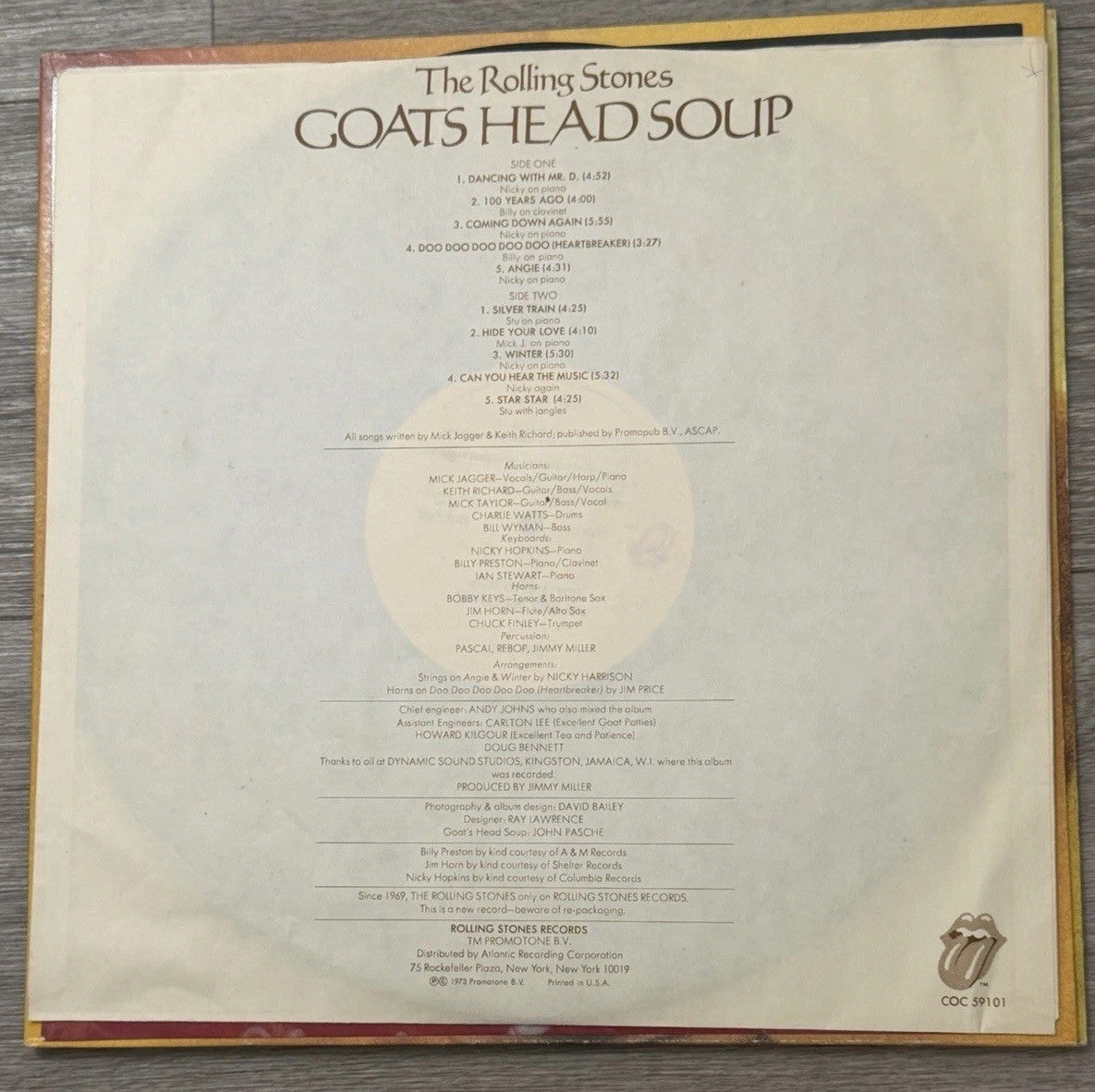 VTG 1973 The Rolling Stones Goat's Head Soup LP Record VG+/VG Insert Included