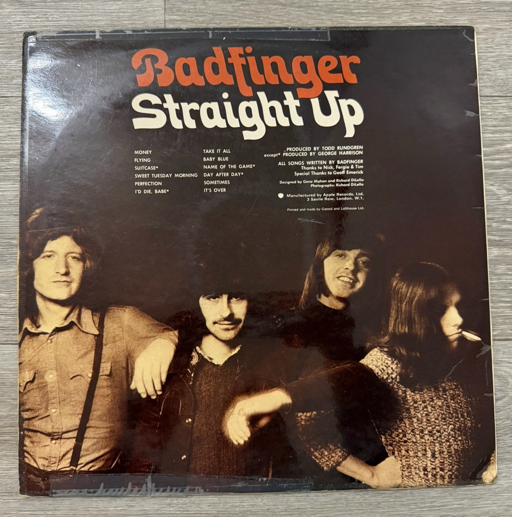 BADFINGER Straight Up LP Apple 1972 Stereo EARLIEST EVER UK 1st Press VG