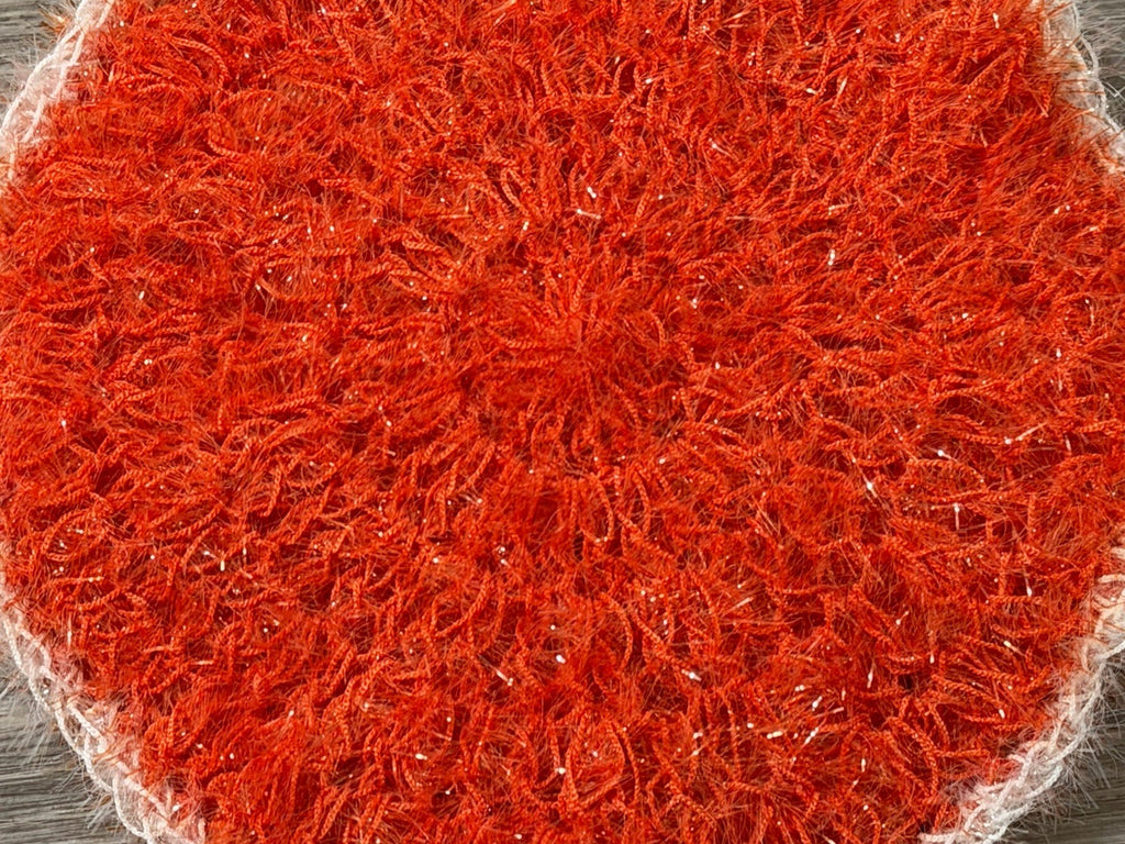 Lrg Double Sided Orange Sparkle Pot Scrubber Scourer Cleaning Pad Scrubby 6.75”
