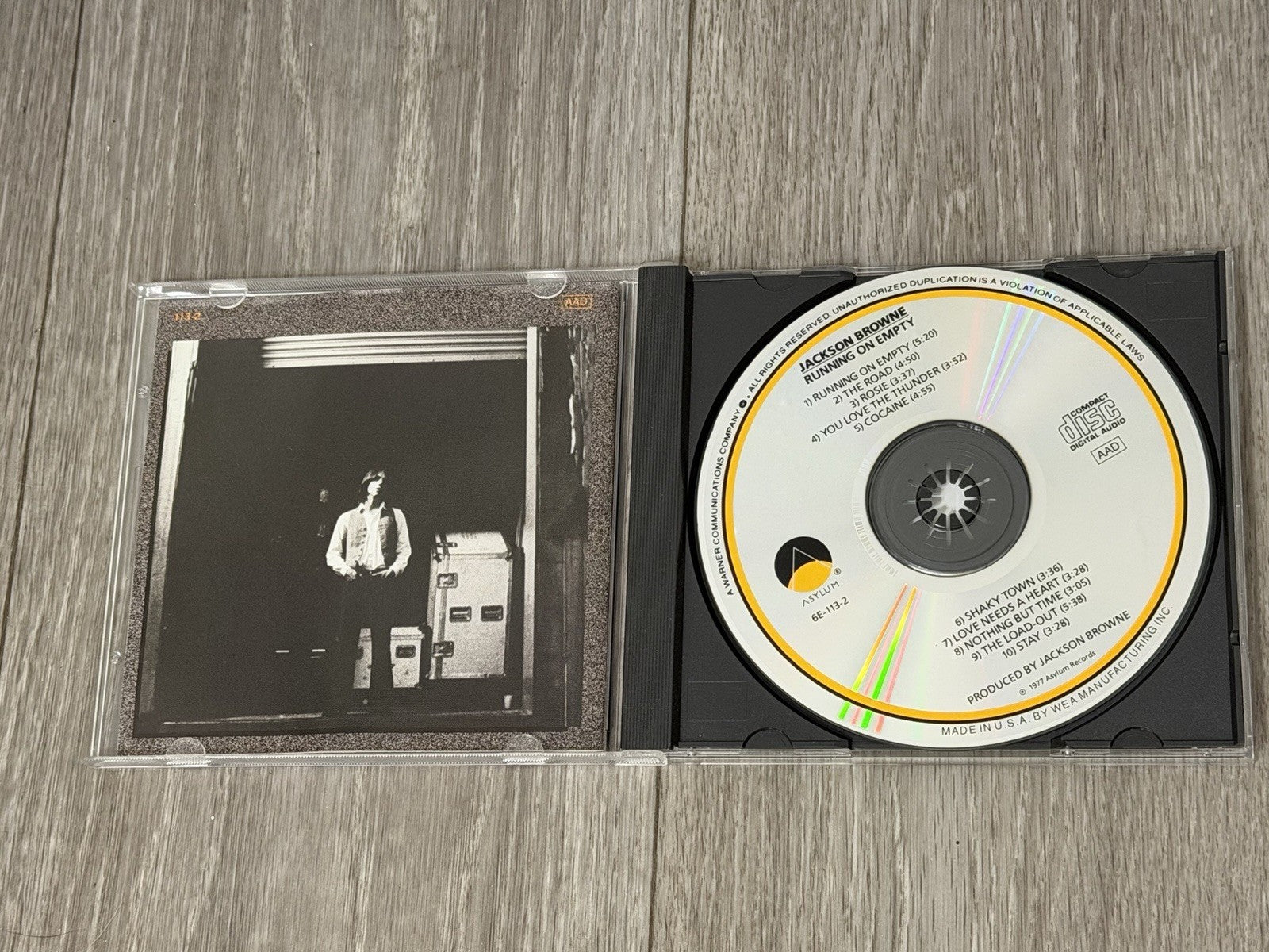 Runnin on Empty by Jackson Browne CD VG+ 6E 113-2