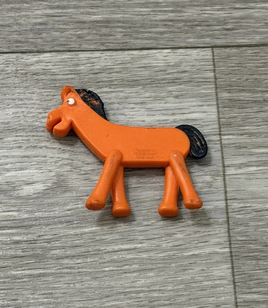 Vintage Prema Toys Gumby POKEY Orange Horse 2.5” Long Super-Flex Figure