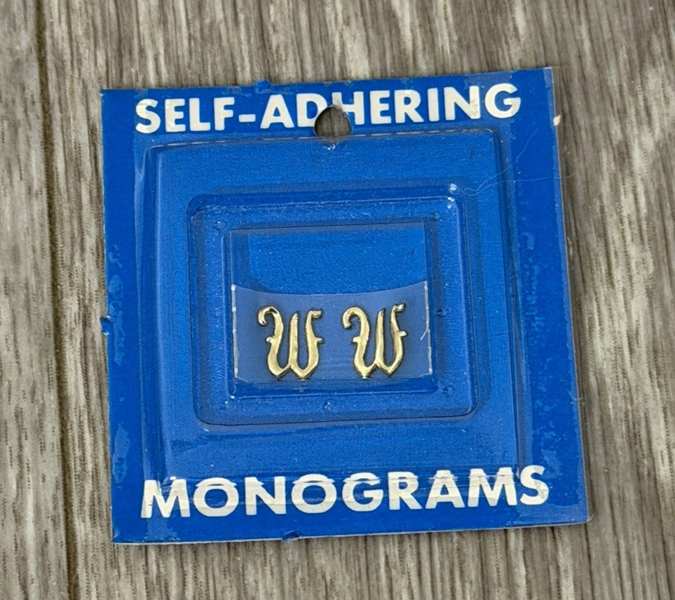 NEW Vintage Self Adhering Monograms Letter W Hallmark Monogram Company Craft