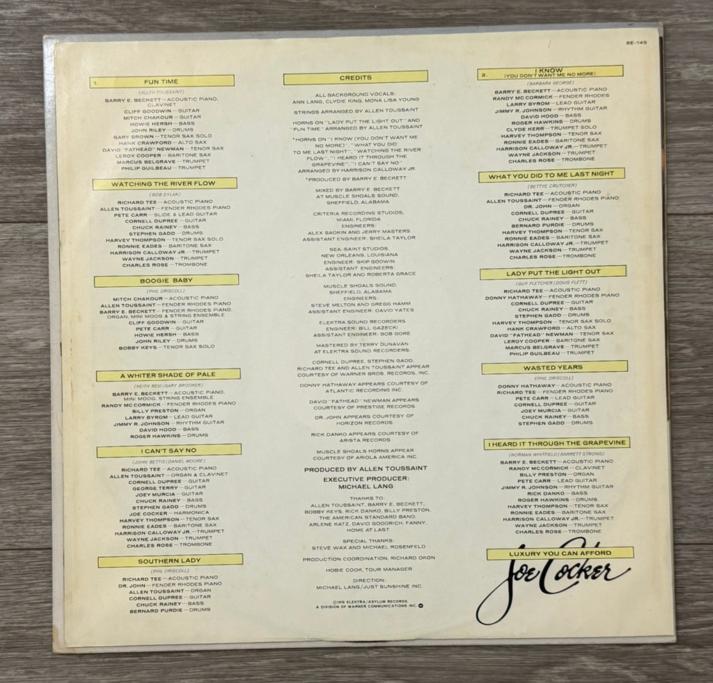 Joe Cocker - Luxury You Can Afford - Vinyl LP - 6E-145-B SP - Stained Cover